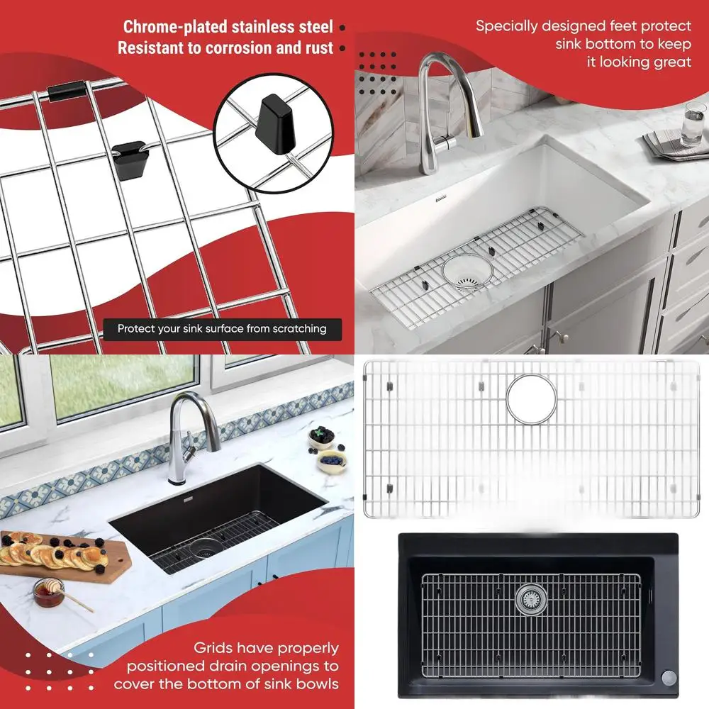 Protective Grid for Kitchen Sink, 27.5 x 13.5, Sink Rack or Bottom Protector