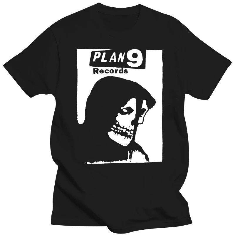 Plan 9 Records T-Shirt Misfits Samhain Danzig Black Flag Circle Jerks Gift Casual Tee Shirt