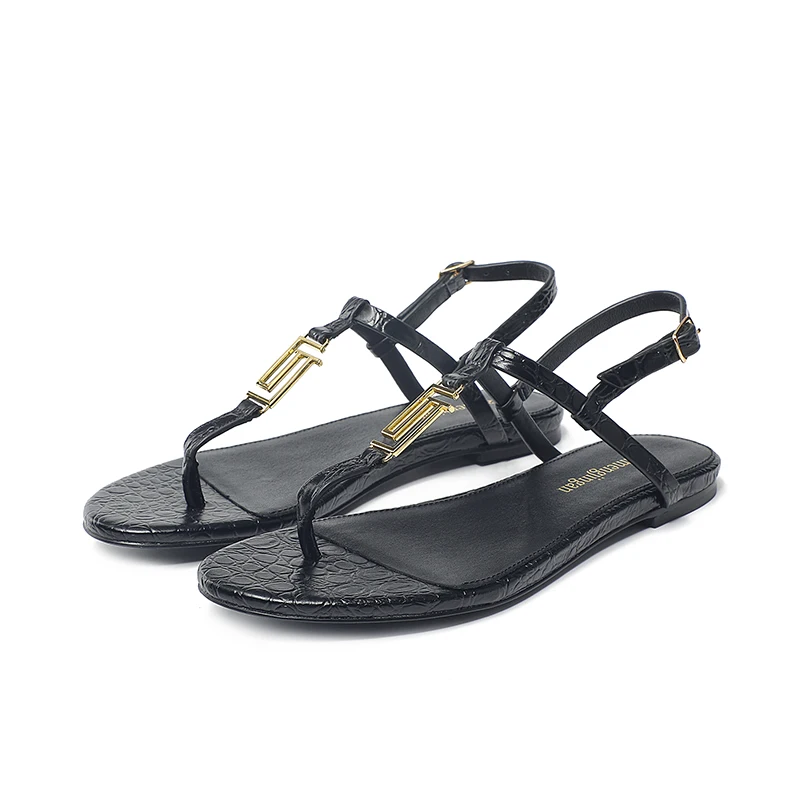 Nowe letnie klapki damskie Sandały damskie Flip Flop Płaskie sandały Casual Comfort Sandały plażowe z odkrytymi palcami Sandały damskie na niskim