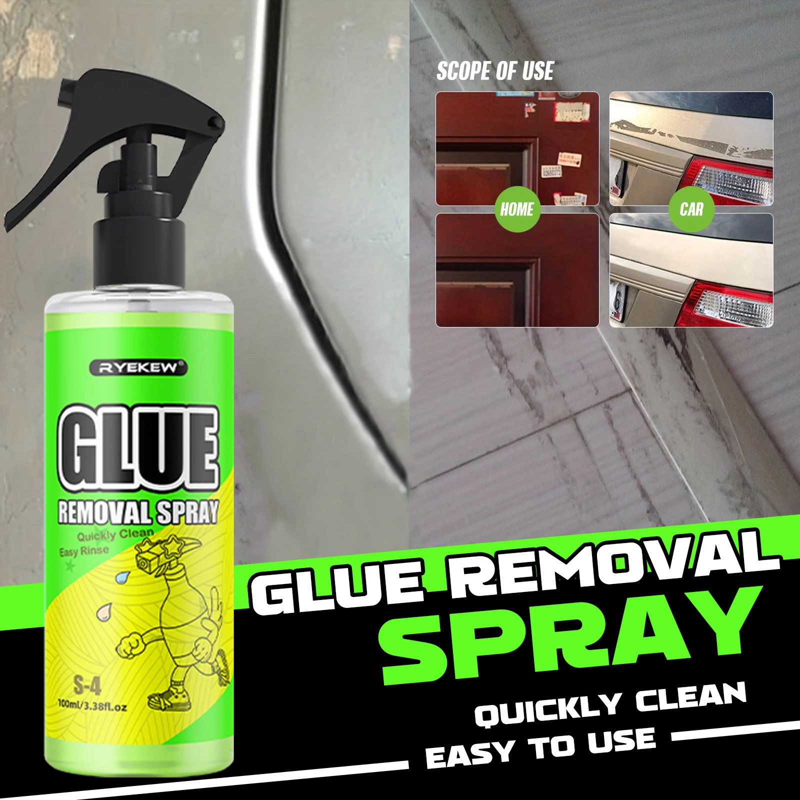 Glue Removal Spray Sticky Residue Remover Car Window Film Adhesive Remover Cleaning Products For Window Decals, Glue, Labels