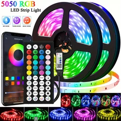 LED 스트립 라이트 와이파이 블루투스 제어 3528/5050 RGB LED 조명, 유연한 리본 루스 LED, 1m-30m, 5V USB TV 백라이트, 방 장식