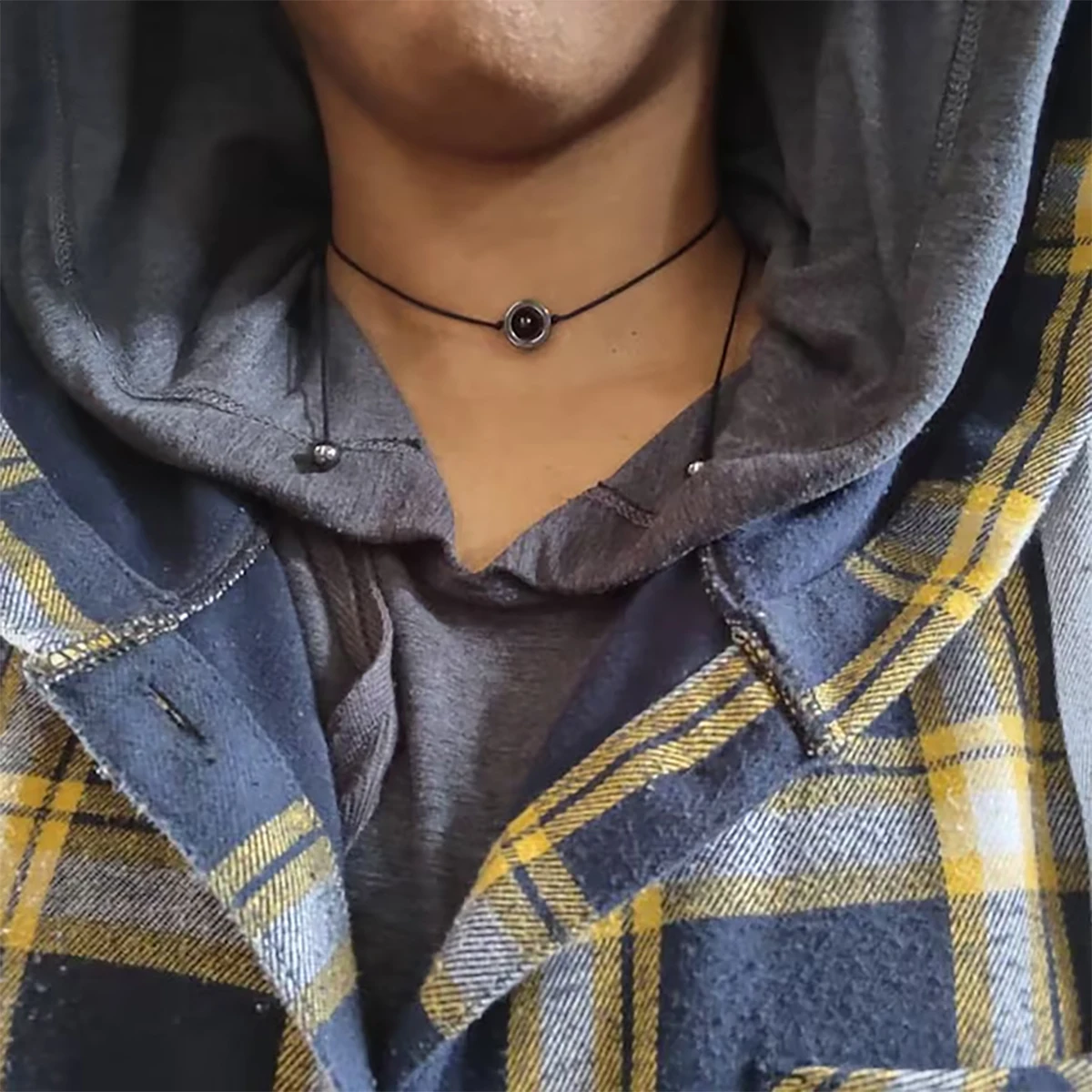 قلادة حماية سوداء للرجال والنساء، قلادة برباط قابلة للتعديل، قطعة واحدة #5