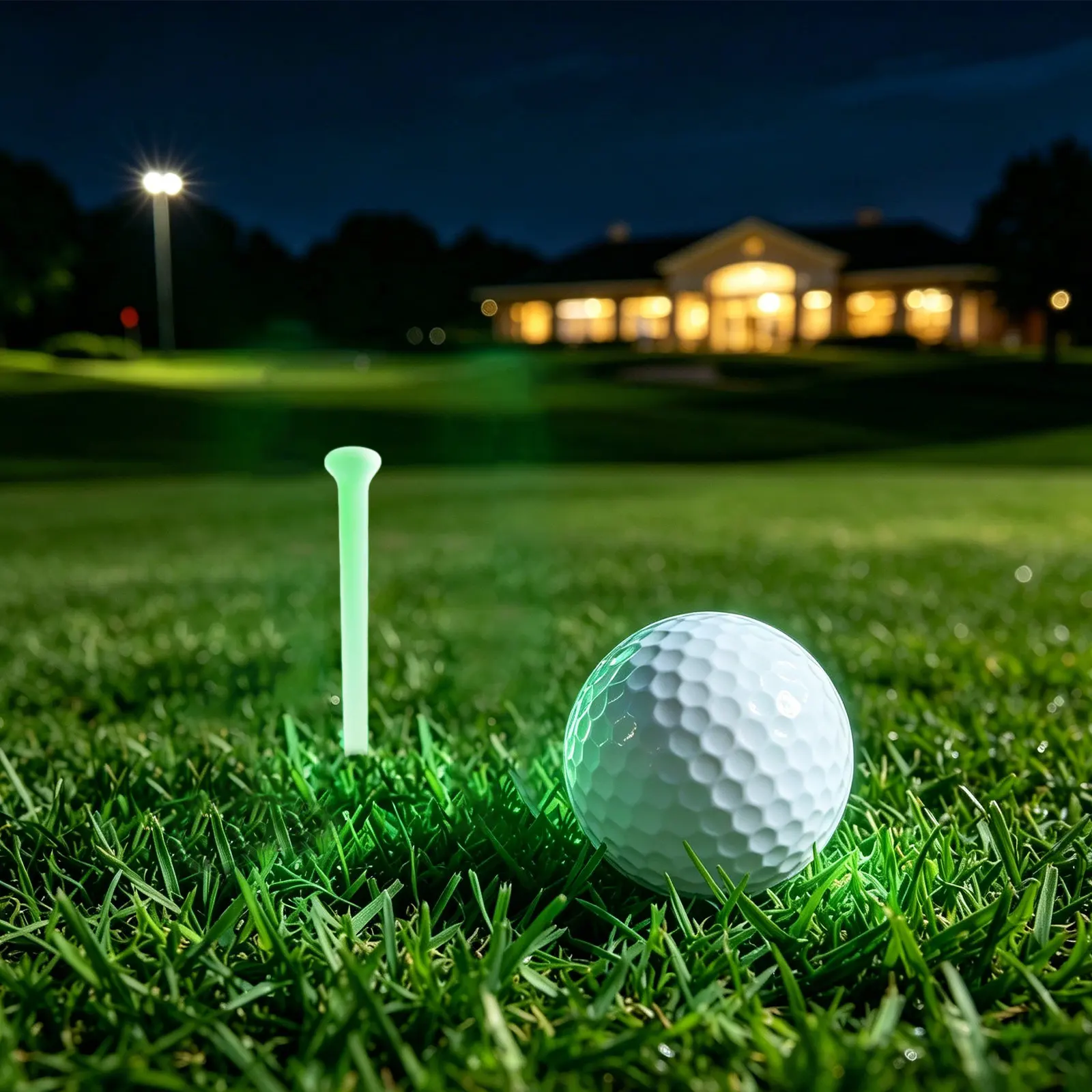 50Pcs Glow in Dark Golf Tees Fluorescent Green Plastic Unbreakable Practice Golf Simulator Training Night Use Driving Range Tee