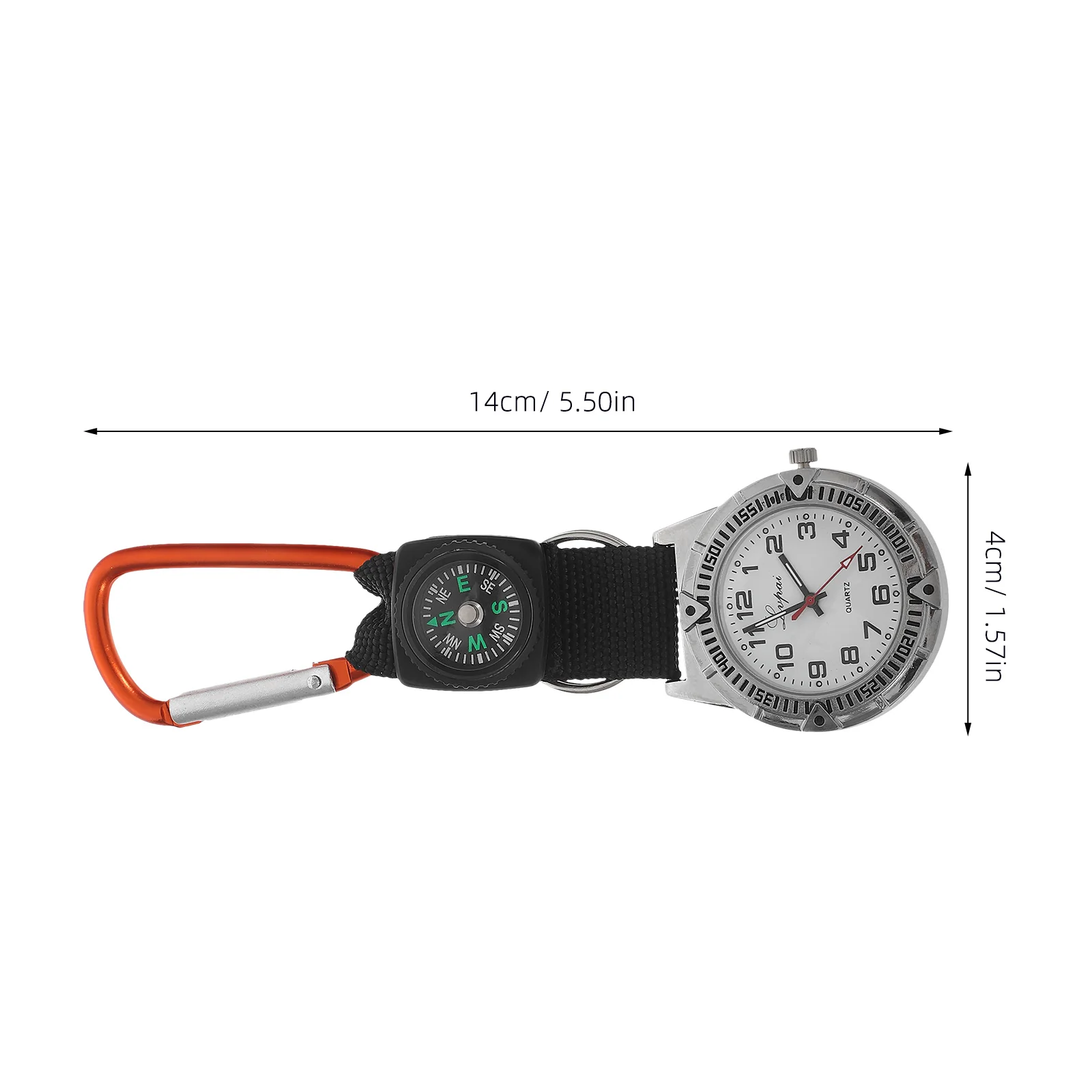 Outdoor Sports Watches Clip-on Nurse Watch Glow Dark Carabiner Compass Mountaineering Hiking Backpacking Pocket Watches