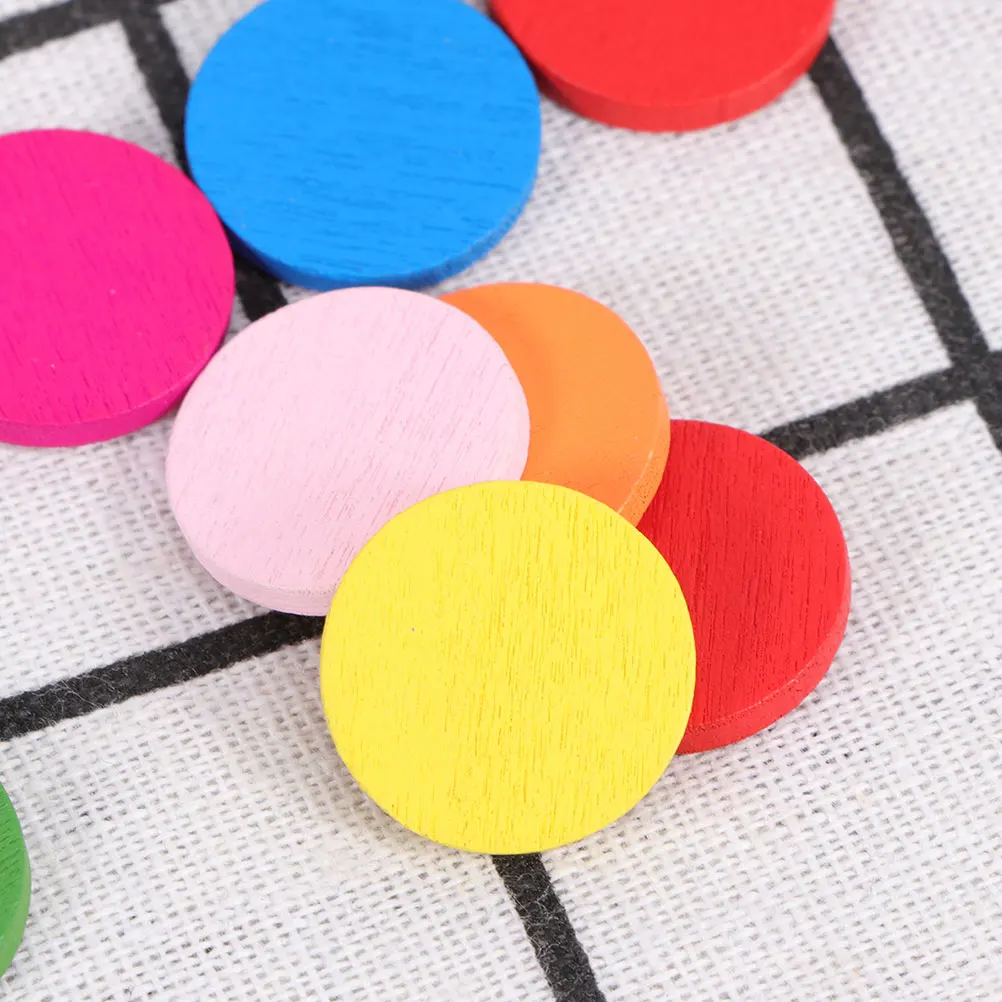 150 stks Houten Schijf Leermiddel Kleurrijke Ronde Chip Veelkleurige Tellers Kids Math Montessori Educatief Speelgoed Houten Plakjes