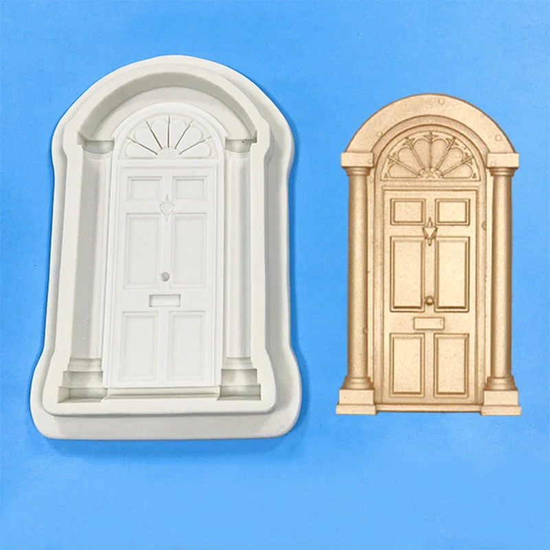 Home door and window decoration silicone mold European door window creative decoration DIY chocolate candy mold