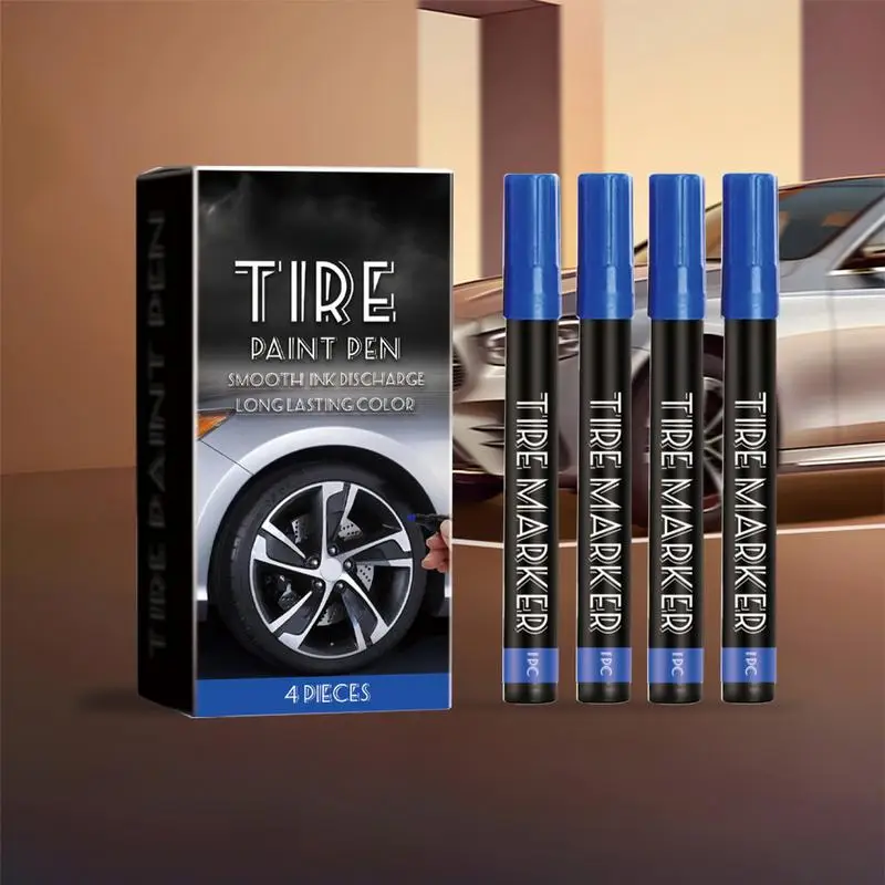 For Motorcycle Tire Paint Marker For Car Tire Lettering 4X Tire Pen Marker For Car Lettering Car Tire Lettering Paint Drawing