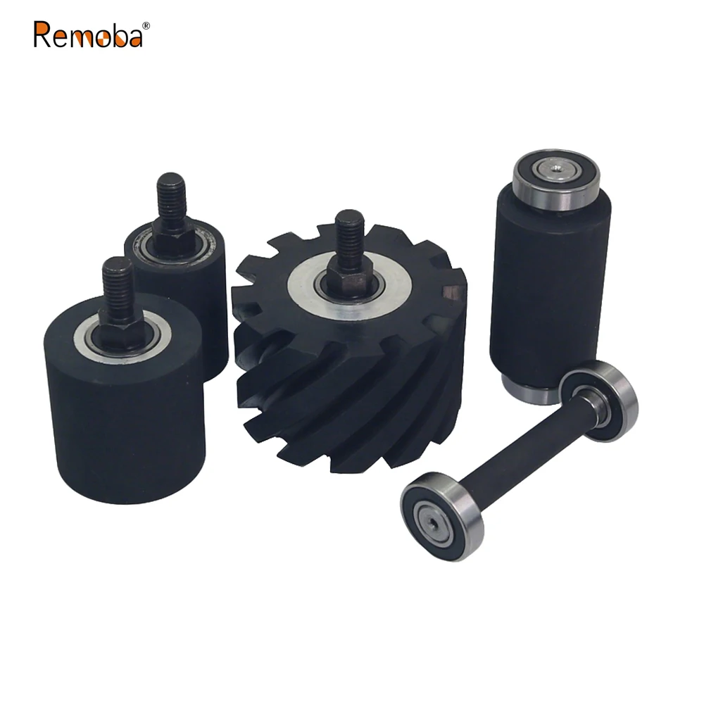 1 piece Rubber-coated Contact Roller Belt Grinder Idler Wheel Spindle / Threaded Rod Attachment