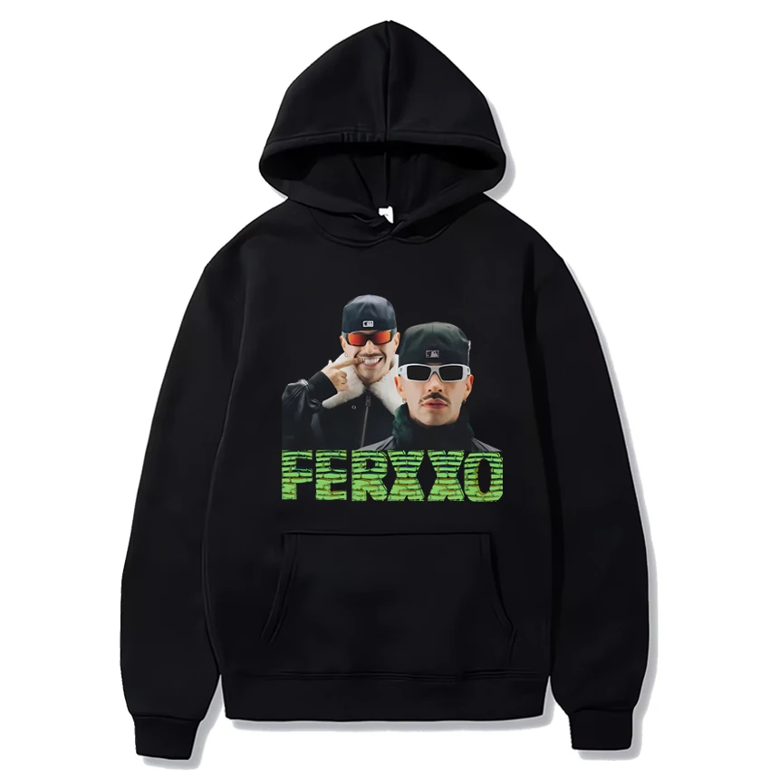 

Hot Rapper Feid Ferxxo tour 2024 Graphics black Hoodie Men Women vintage hip hop streetwear Unisex Fleece Long sleeve Sweatshirt