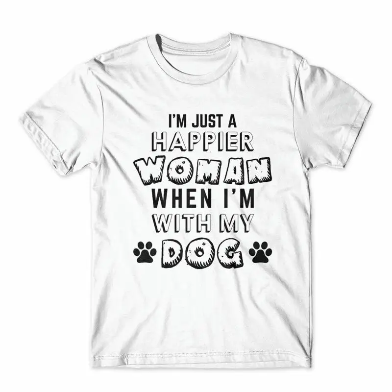 

Футболка «I'm Just A Happier With My Dog», 100% хлопок премиум-класса