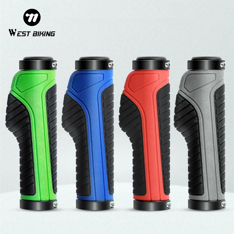 

WEST BIKING Moutain Bike Grips Lock On Colorful Ergonomic Bicycle Handle Cycling Accessory Silicone Mtb Grip Handlebar End Plug