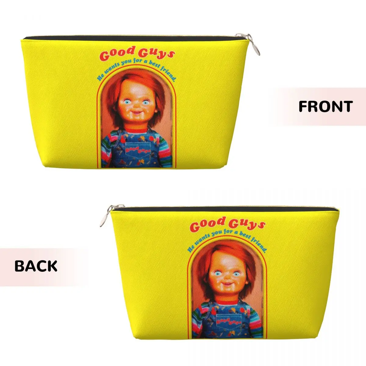 Custom Good Guys Chucky Makeup Bag for Women Travel Cosmetic Organizer Fashion Child's Play Doll Storage Toiletry Bags