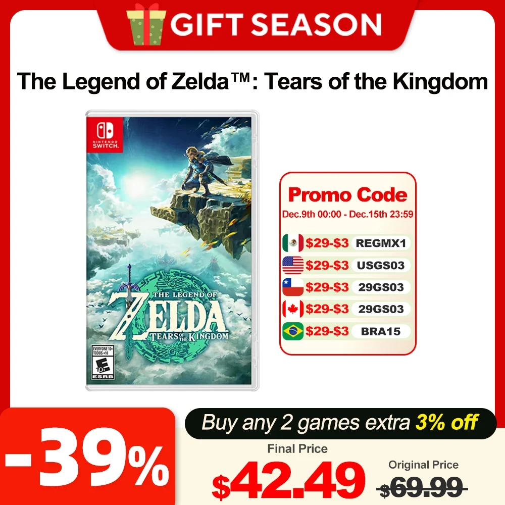 Zelda Tears of the Kingdom In Stock Nintendo Switch Game Deals 100% Original Game Card RPG Action Genre For Switch Game Console