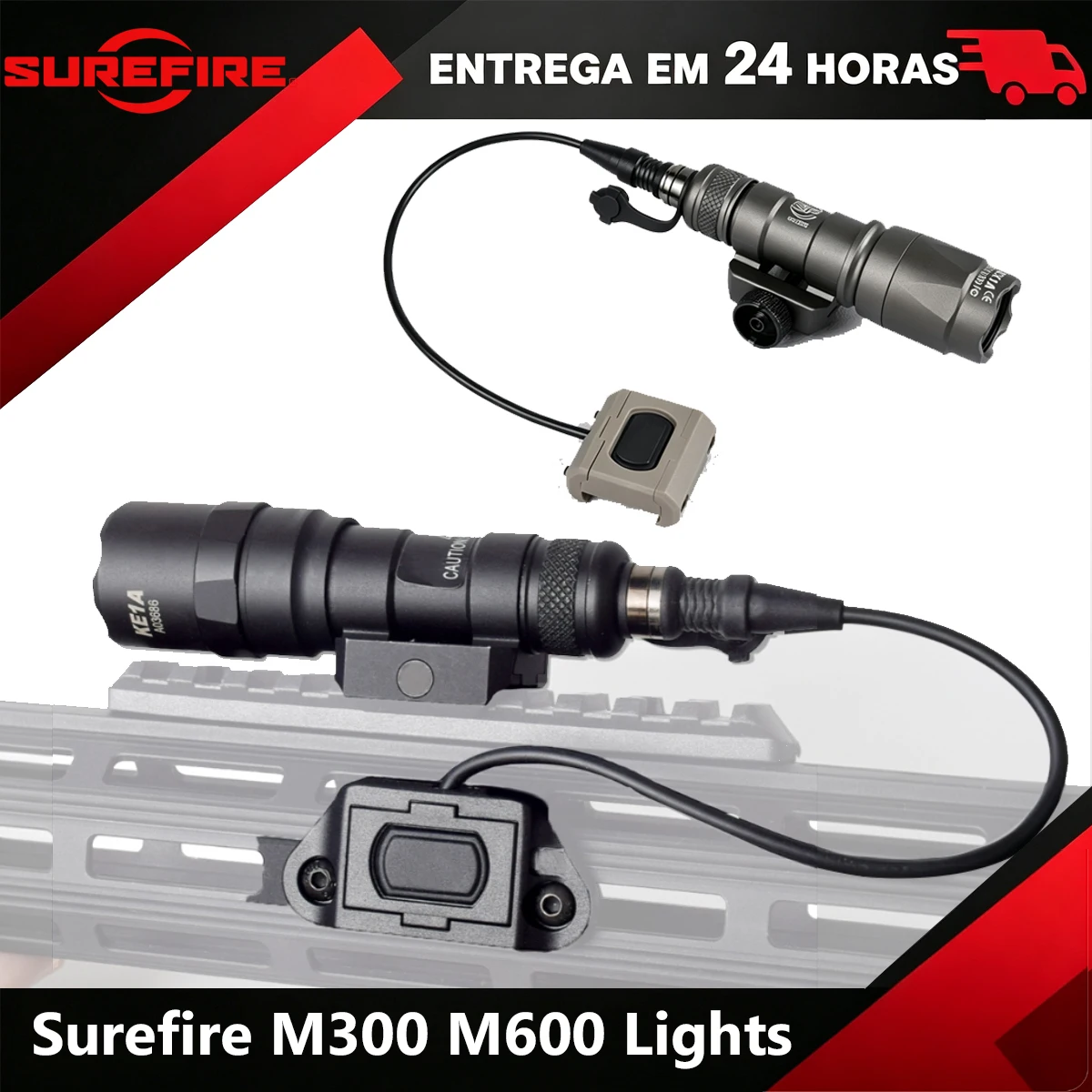 Surefire M600C Airsoft Flashlight Scout Light Button Lite UNITY Switch MloK Keymod Lamp Tactical M300 M600 Outdoor Hunting Lamp