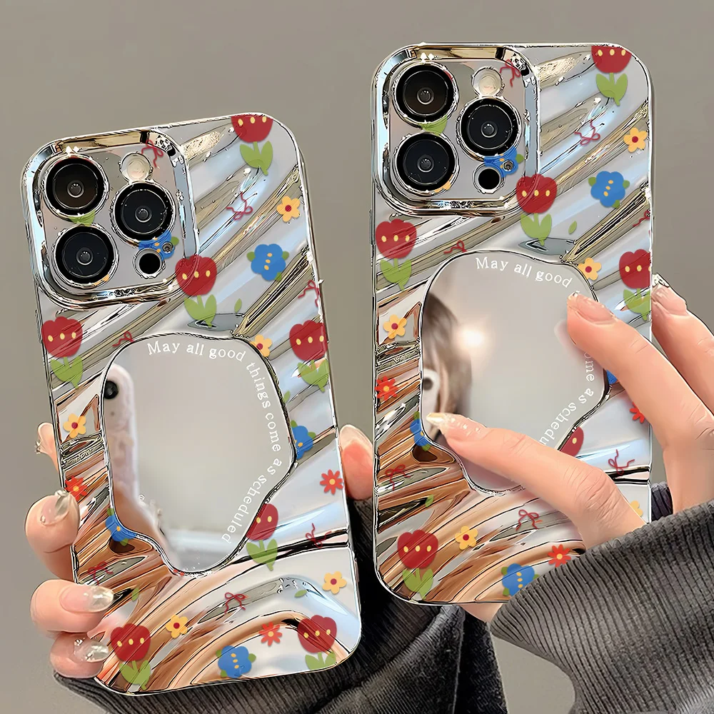 Silberne Muster-Spiegel-Handyh – Phone Cases Girly Bewertung und Preis