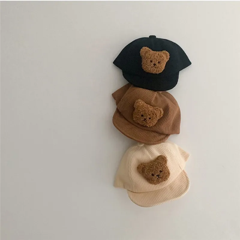 

Childr Holiday Fashion Bear Gifts Childr Simple Basebal Adjustable Cap for Girl Boy Lovely Spring Summer Baby Sun Hat Corduroy