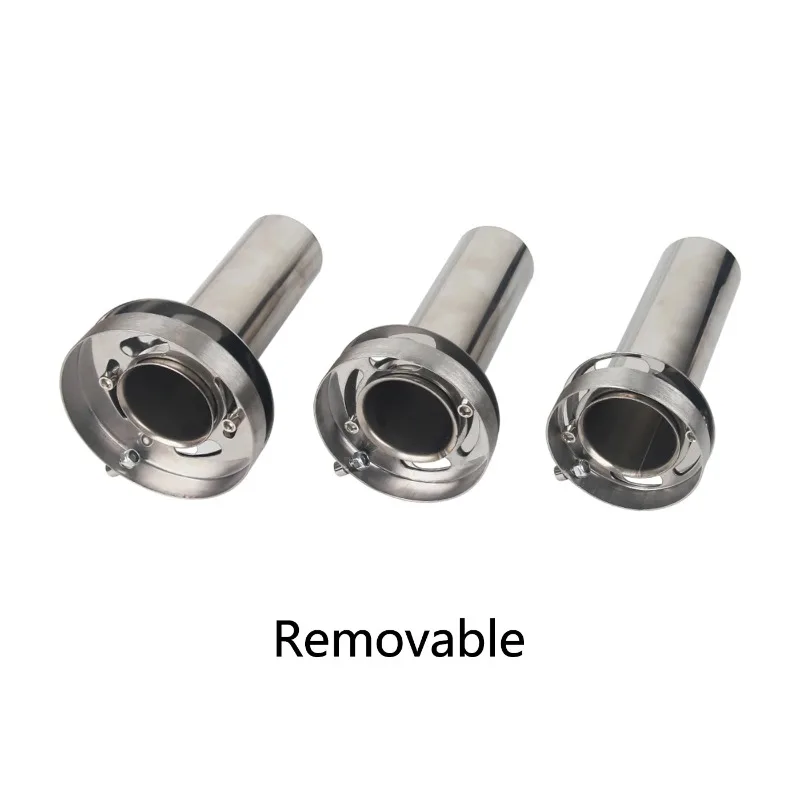 Silver  Steel Removable Stainless Steel Car Exhaust Muffler  Universal 3.5
