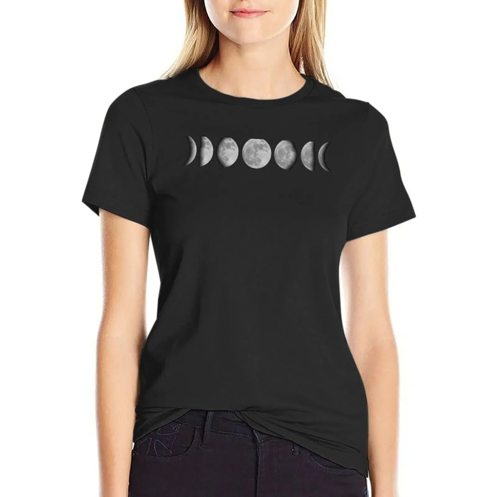 

Moon Phases T-Shirt korean fashion funnys summer clothes vintage tops for Women