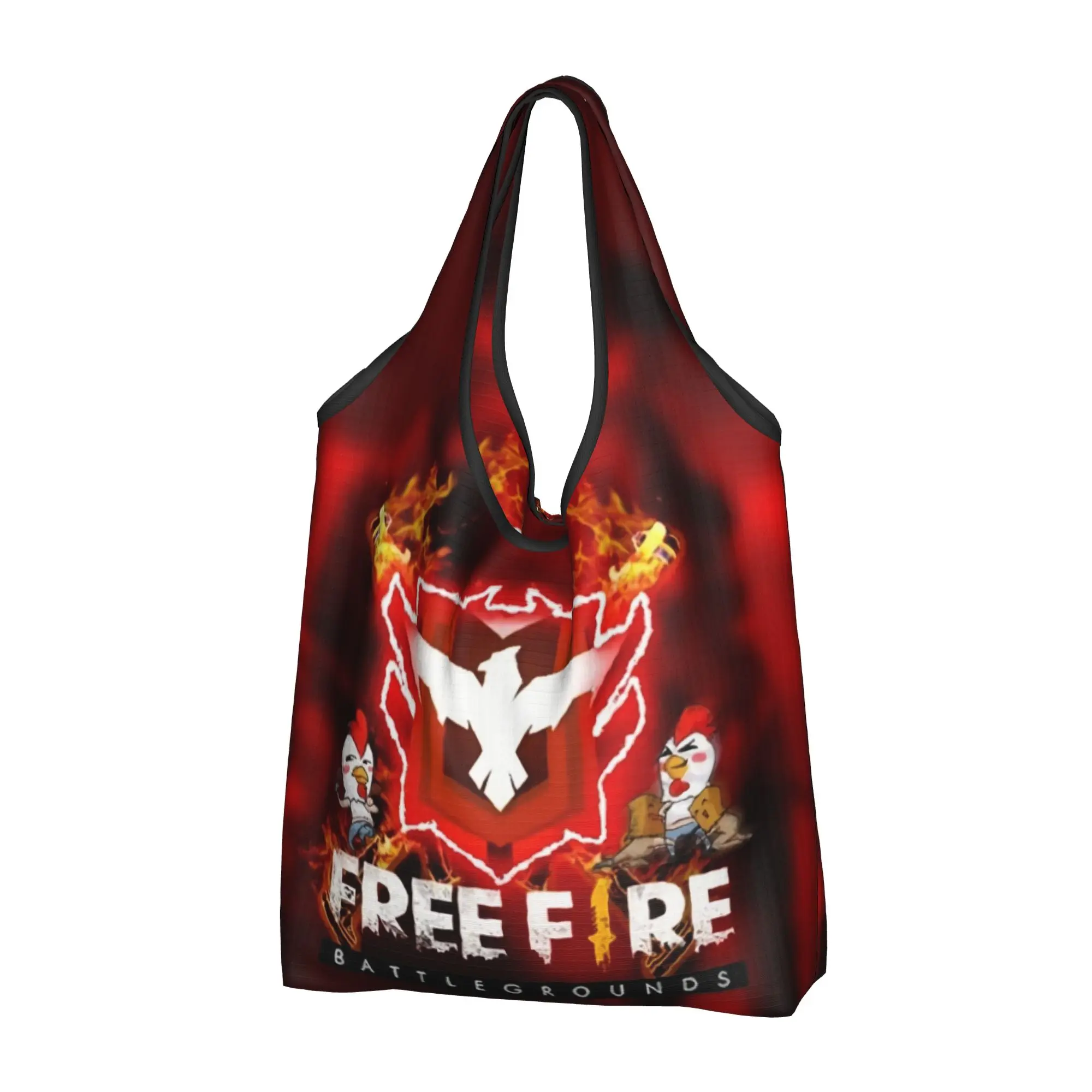 Garena Free Fire Game  Grocery Shopping Tote Bags Women Kawaii  Shoulder Shopper Bags Big Capacity Handbag