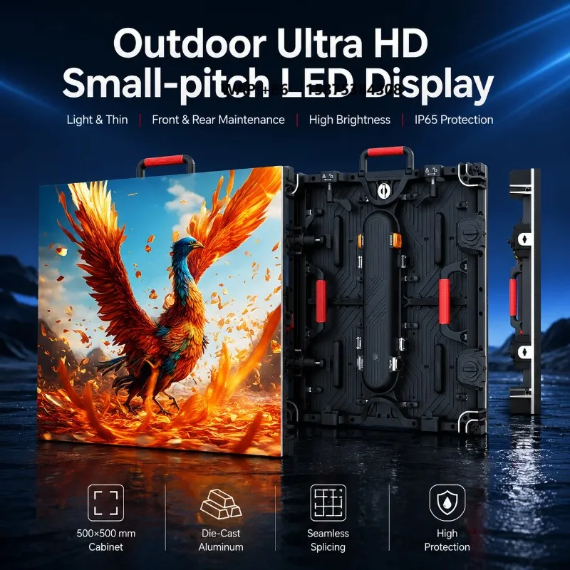 High Brightness MIP Outdoor LED Video Wall Small Pixel Pitch LED Display for Commercial Advertising