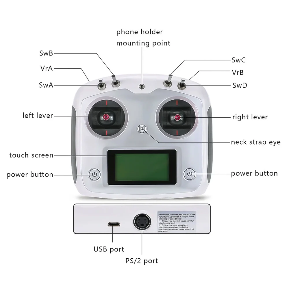 Flysky FS-I6S FS I6S 10CH 2.4G أجهزة الاستقبال عن بعد الارسال تحكم ث/استقبال FS-iA6B أو FS-IA10B لأجزاء الطائرة بدون طيار RC FPV