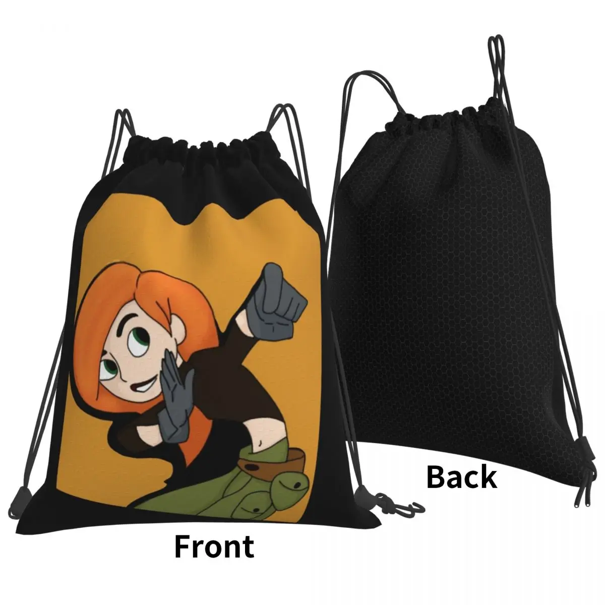 

Kim Possible - Comic Panel Style Backpacks Fashion Portable Drawstring Bags Sports Bag Book Bags For Travel Students