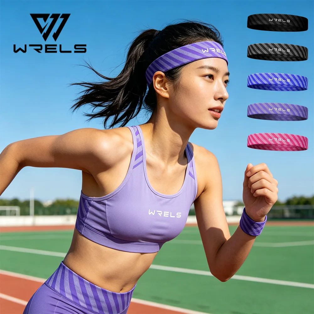 WRELS - Cinta elástica para el cabello de secado rápido para correr y yoga, antideslizante, para mujer y hombre, que absorbe la humedad, para hacer ejercicio