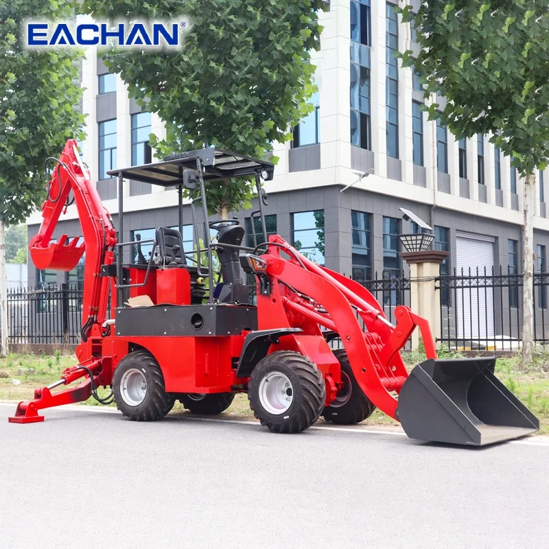 Chinese Factory Diesel Engine Backhoe Loader Farm Mini Backhoe Wheel Loader 4WD Hydraulic Pilot Handle Backhoe Loader Customized