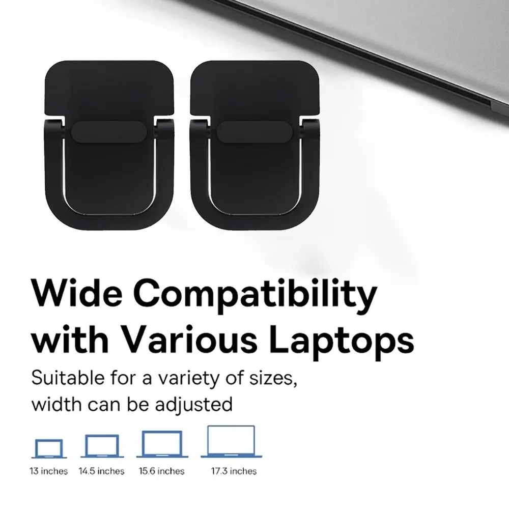 1 Pair Office Foldable Laptop Stand Aluminium Alloy Non-slip Cooling Holder Universal Invisible Support for HP/Dell/Lenovo