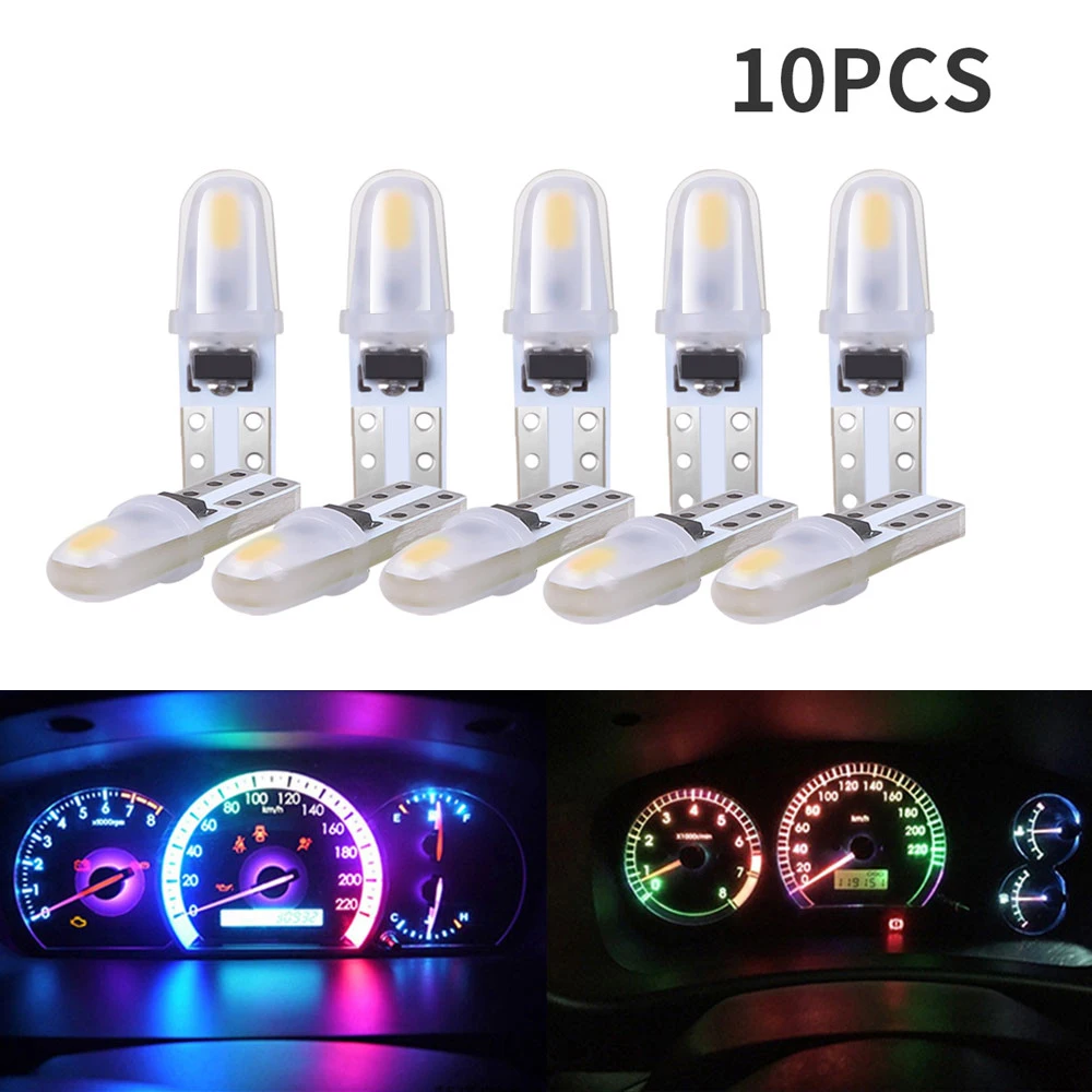 10Pcs/Lot T5 Dashboard Lights 3014 2SMD LED Light Car Interior Light Auto Side Wedge Instrument Gauge Lamp Bulbs