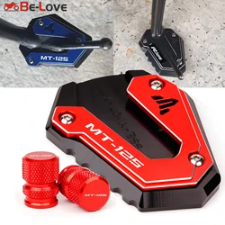Para Yamaha MT125 MT-125 MT 125 R125 YZF-R125 YZF R125 motocicleta CNC soporte lateral extensión almohadilla ampliadora tapas de válvula de neumático