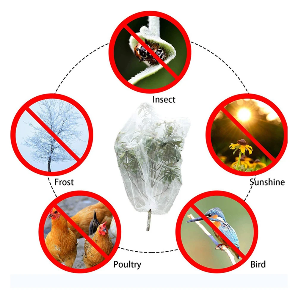 

Plant Net Cover for Strawberries Tomatoes Garden Barrier Uv Resistant Nylon Mesh Bag for Outdoor Plant Protection from Squirrels