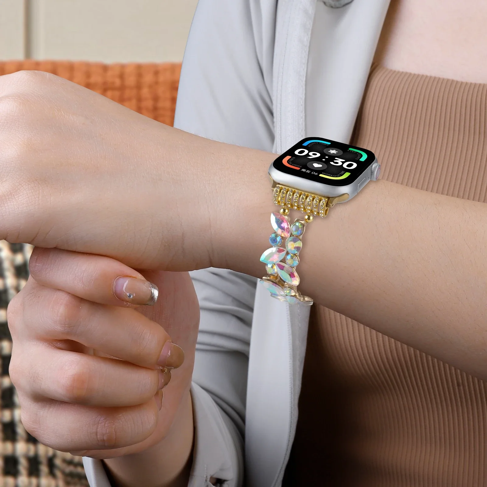 Превосходный эластичный браслет для Apple Watch Band Link Series 10/9/8/7/6/5/4/3/2/SE 40 мм 41 мм 42 мм 44 мм 45 мм 46 мм 49 мм ремешок