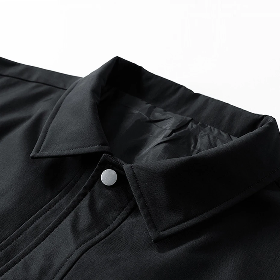 8XL Plus Size Cargo Jacket Men Spring Autumn Coat Fashion Casual Lapel Jacket Male Solid Color Outerwear Outdoor Black