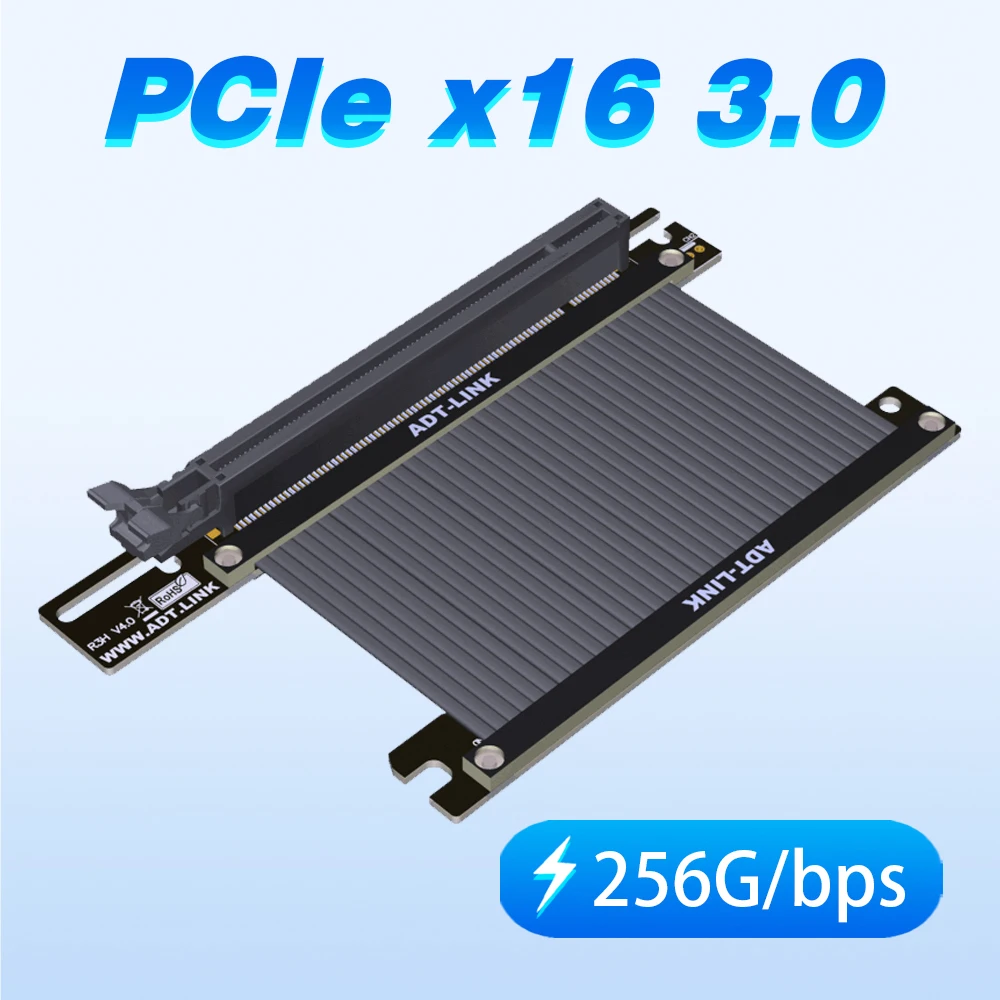 

Удлинительный кабель для видеокарты PCI-E x16, PCIe 16x90 градусов, PCI Express, стабильная Совместимость с ATX шасси, одиночный реверс