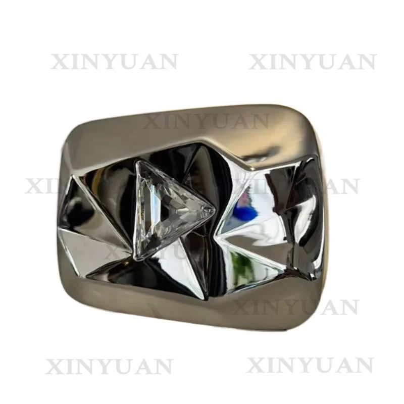 Custom DIY Metal YouTube Play Button Trophy Traditional Style Diamond Plaque Painted Fashion Souvenir