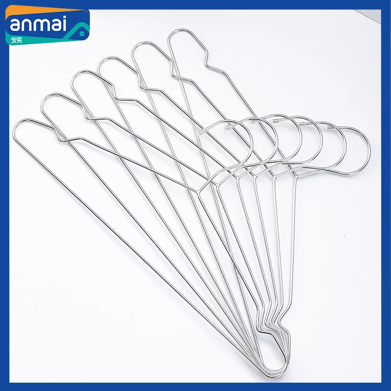 Anmai 1 Set 6Pcs Stainless Steel Cloth Hangers Rack Durable 40mm Long Windproof Cloth Organization Closet Wardrobe