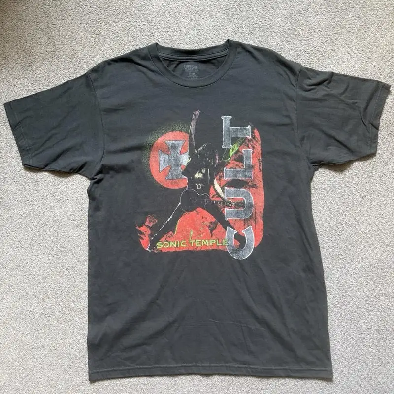 The Cult - Sonic Temple Size L T-Shirt Distressed Look, Smoke Cotton