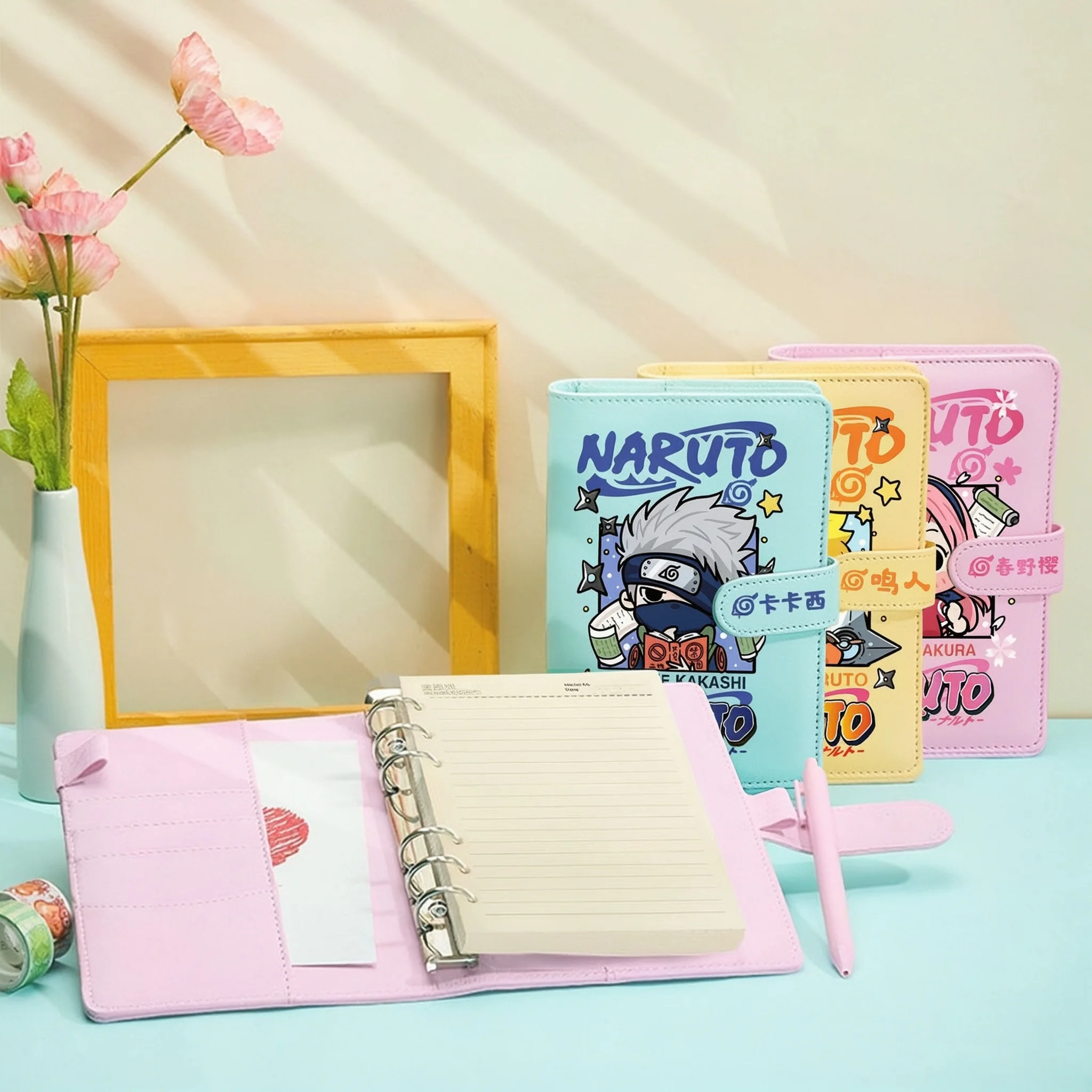 Anime Naruto A6 Notebook Cute Uzumaki Naruto Kakashi Uchiha Sasuke Writing Book School Office Stationery Notepad Fans Gift