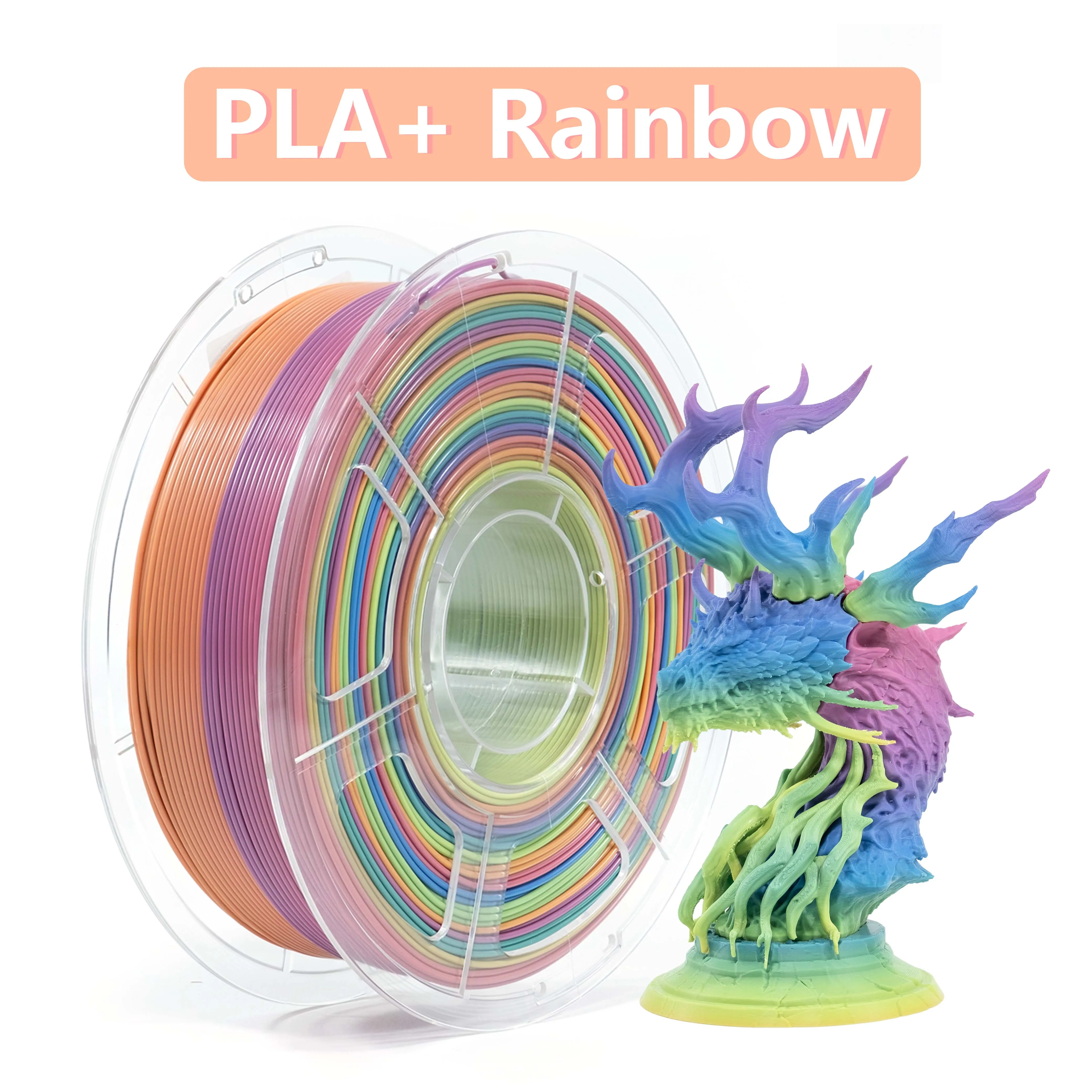 RITTSUN PLA+ Rainbow New Arrival 3D Printer Filament 1KG 1.75mm ±0.03 Diameter High Quality FDM Printing Filament Fast Shipping