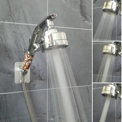 High Pressure Shower Head 3 Modes Filtered Water Saving Showerhead One Key Stop Water Filter Eco Shower Bathroom Accessories