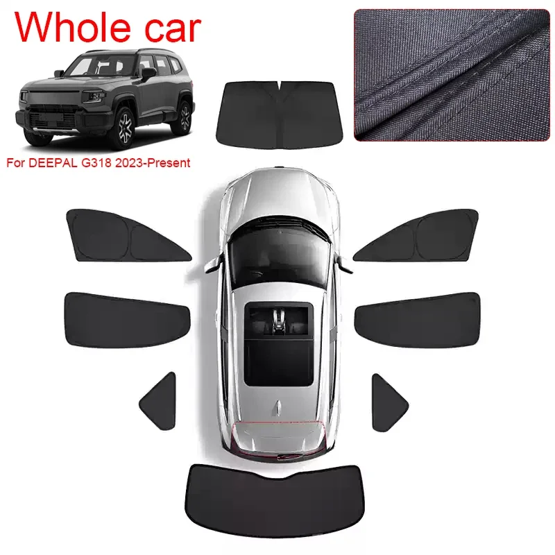 

Для CHANGAN DEEPAL G318 2024-2026: Черные солнцезащитные шторки на окна, защита от УФ-излучения и перегрева, аксессуары для интерьера автомобиля