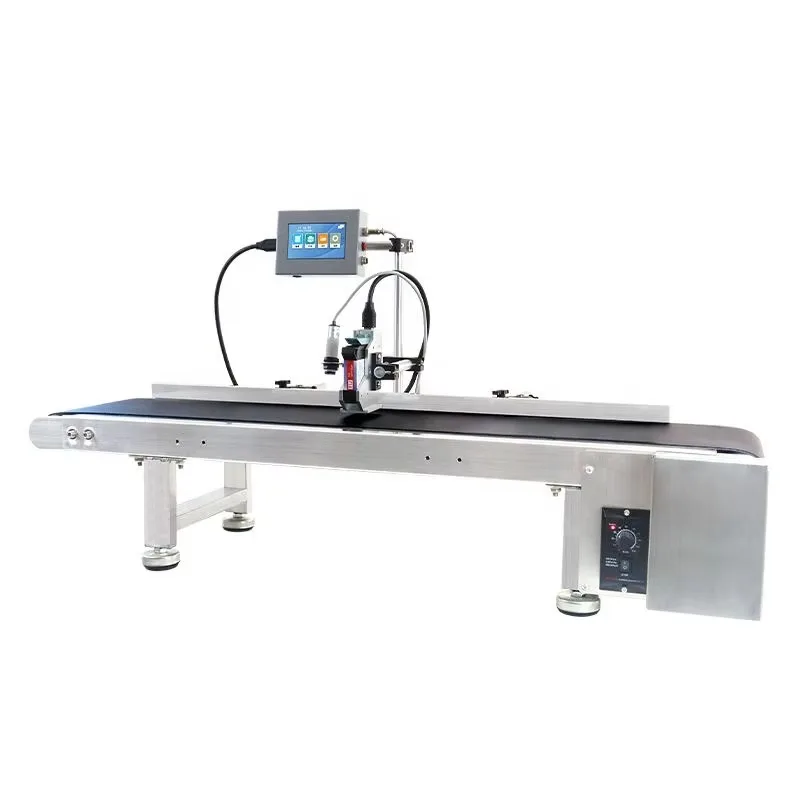 T110E High Speed Typewriter Printing Logo Date Lot Number Counting Mini Conveyor Packaging Automatic Inkjet Printer