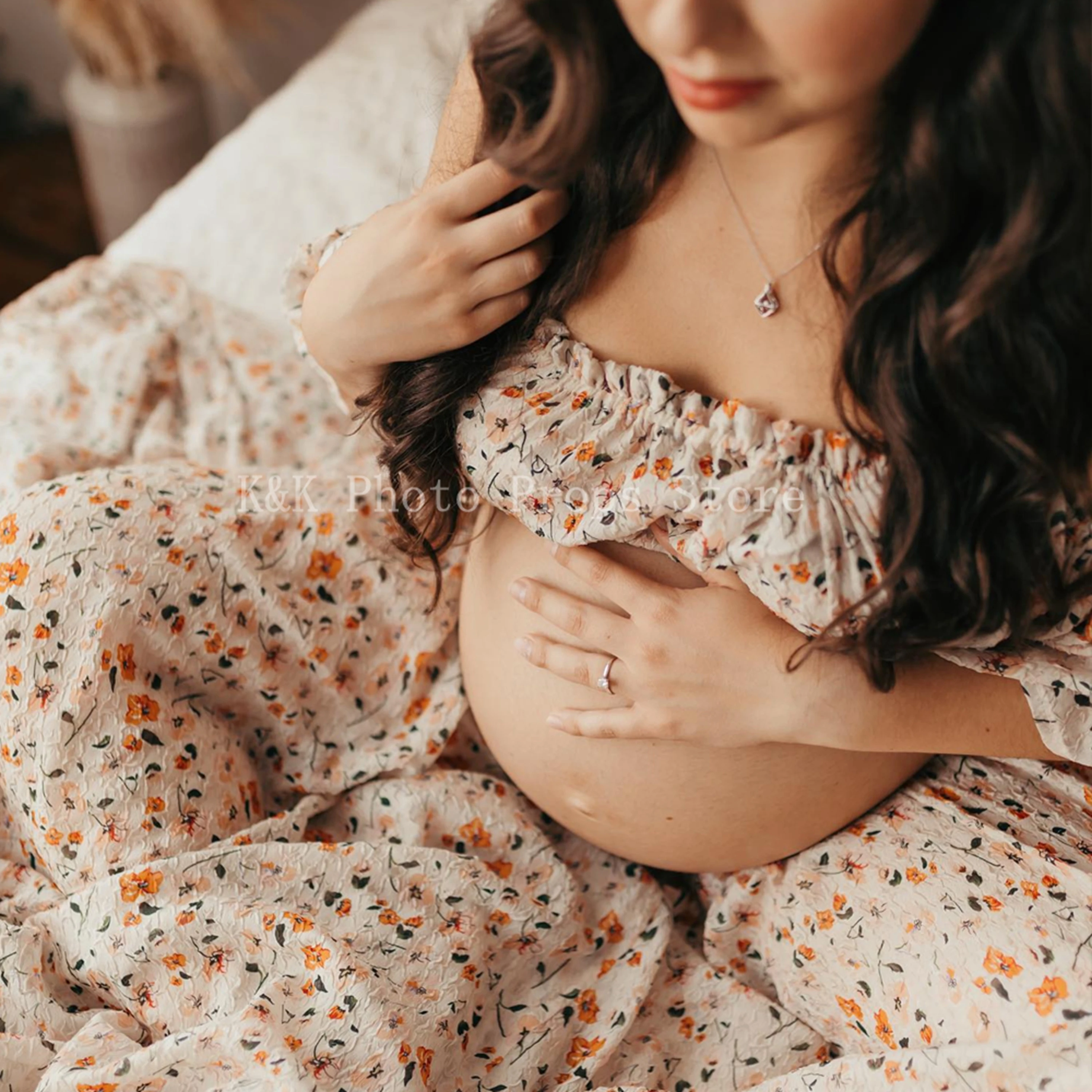 Boho Zwangerschapsjurk Voor Fotoshoot Set Lange Mouwen En Korte Mouw Blouses Voor Vrouwen-Zwangerschapsjurken Fotografie