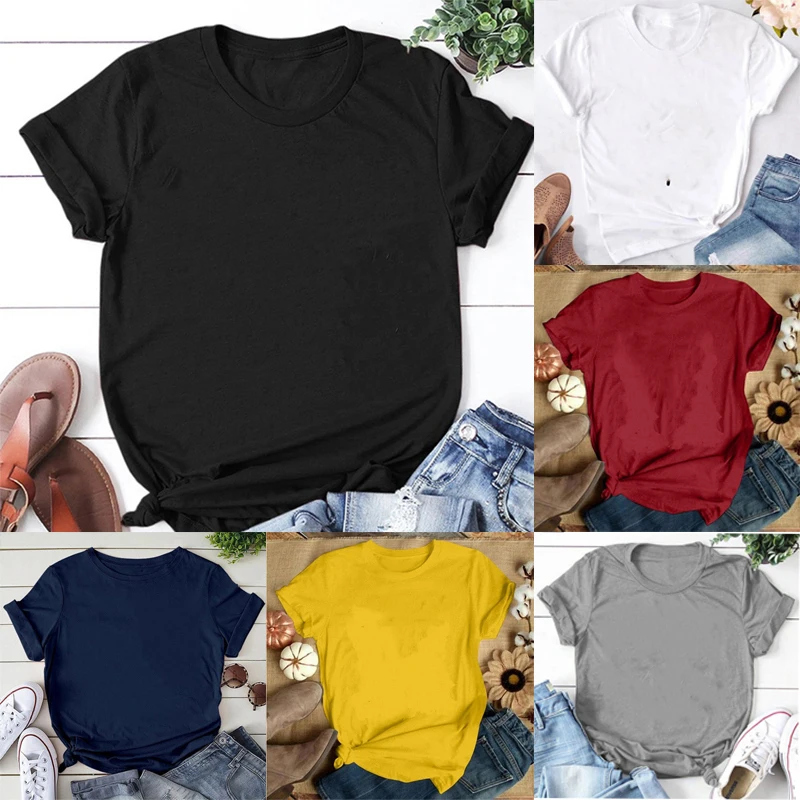 

T-shirts For Women Summer Lovely Short Sleeve Casual Round Neck Creative Personality Tops