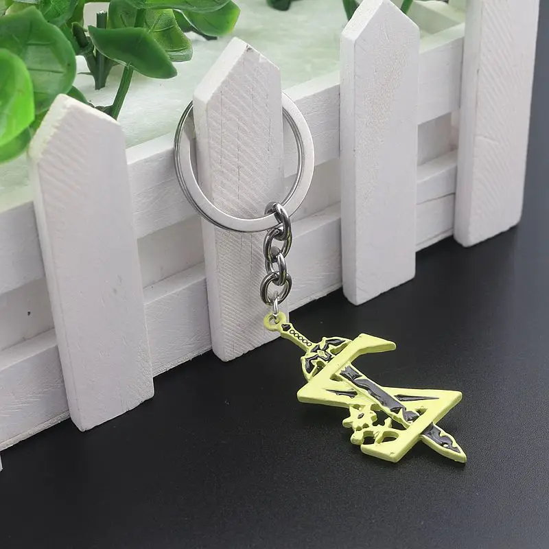 Action Adventure Game Keychain Metal Enamel Pendant Z Sword Keyring for Game Fans Women Men Jewelry Accessories Gift