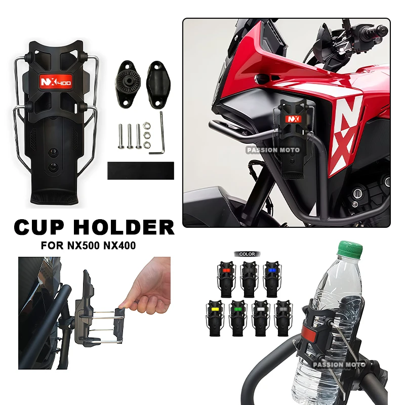 Motorcycle Accessories Adjustable Water Bottle Holder For Honda NX400 NX 400 NX400 NX500 NX750 2024 2025 2026 Cup Holder