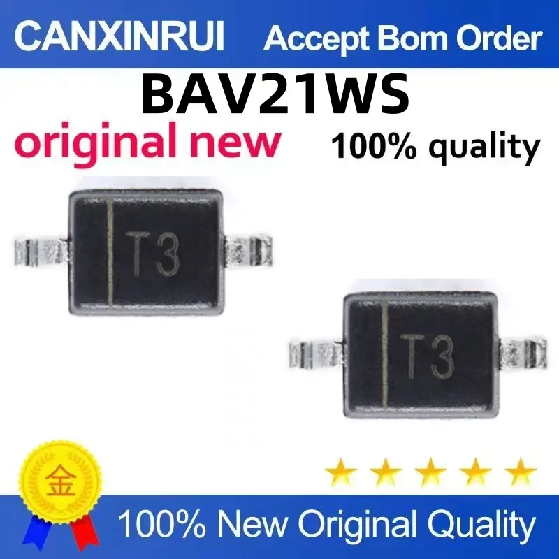 

(5-100 pieces) Surface mount diode BAV21WS silk screen T3 switch tube 200V 200MA SOD-323