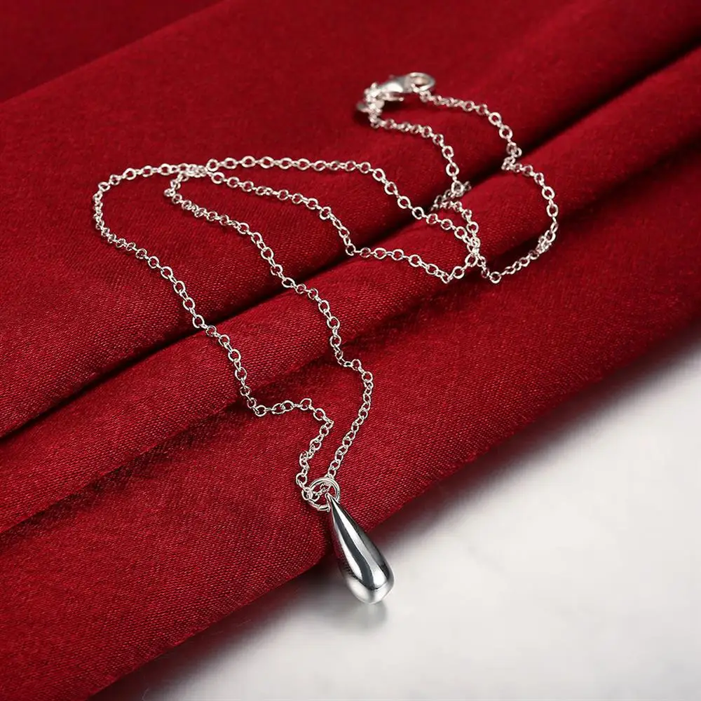 Hot Pretty 925 Sterling Silver Water drop Pendant bransoletka bransoletka naszyjnik kolczyk pierścionek dla kobiet Fashion Party prezent zestaw biżuterii — zdjęcie 6