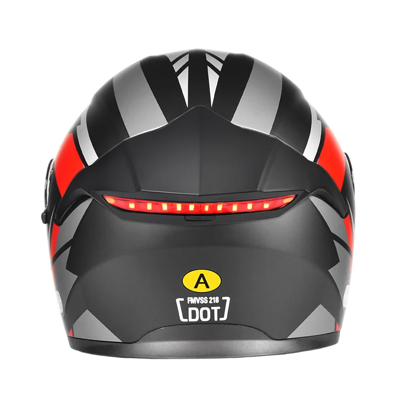 LED Intelligent Taillights Motorcycle Helmet Dual Visors Open Face Helmet Riding Comfortable Lining Helmet AD Factory Wholesale